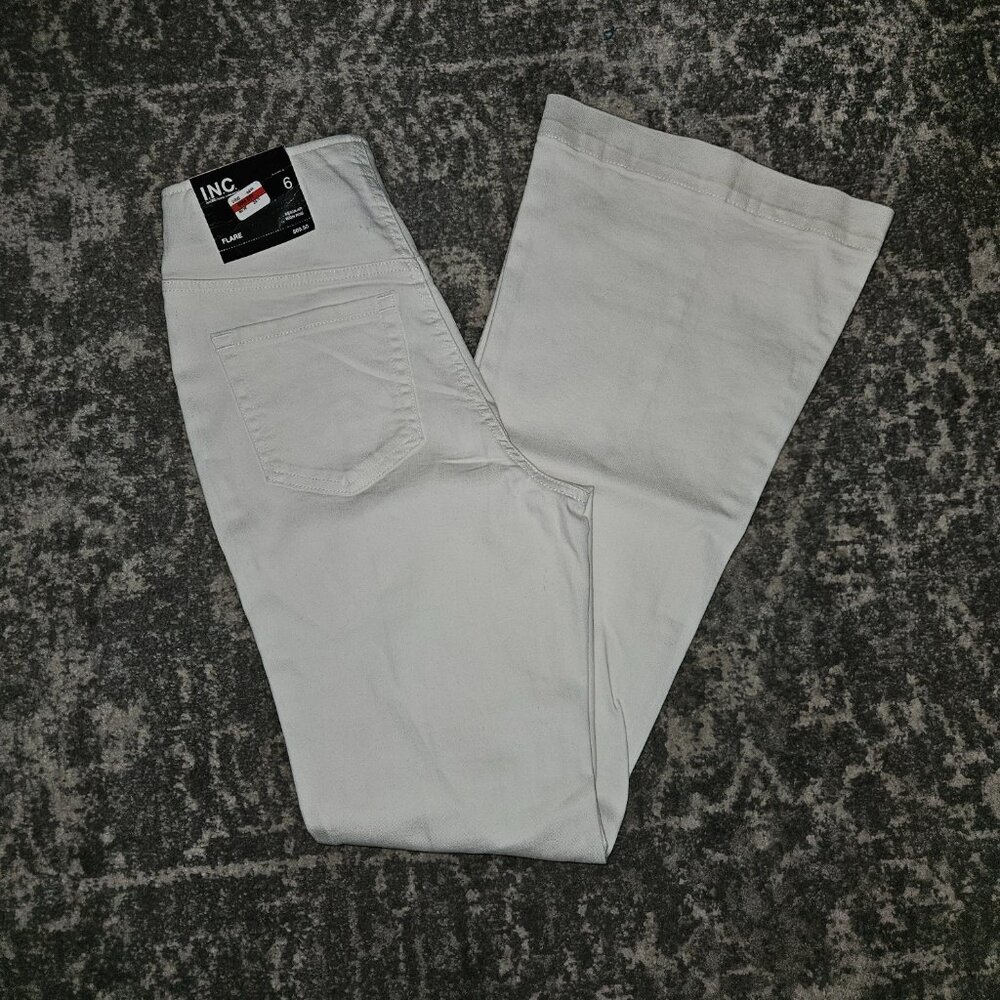 INC White Flare High Rise Jeans Size 6 NWT